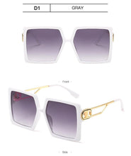 Load image into Gallery viewer, Square Oversized Sunglasses for Women Men Flat Top Fashion Shades Big Frame Sunglasses For Women With Hollow Glasses &amp; New Legs Fashionable Sunglasses For Men &amp; Women
