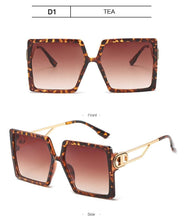 Load image into Gallery viewer, Square Oversized Sunglasses for Women Men Flat Top Fashion Shades Big Frame Sunglasses For Women With Hollow Glasses &amp; New Legs Fashionable Sunglasses For Men &amp; Women
