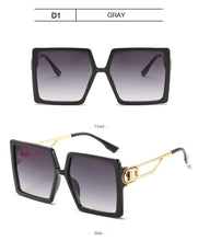 Load image into Gallery viewer, Square Oversized Sunglasses for Women Men Flat Top Fashion Shades Big Frame Sunglasses For Women With Hollow Glasses &amp; New Legs Fashionable Sunglasses For Men &amp; Women
