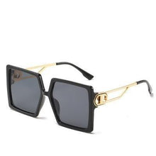 Load image into Gallery viewer, Square Oversized Sunglasses for Women Men Flat Top Fashion Shades Big Frame Sunglasses For Women With Hollow Glasses &amp; New Legs Fashionable Sunglasses For Men &amp; Women

