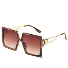 Load image into Gallery viewer, Square Oversized Sunglasses for Women Men Flat Top Fashion Shades Big Frame Sunglasses For Women With Hollow Glasses &amp; New Legs Fashionable Sunglasses For Men &amp; Women
