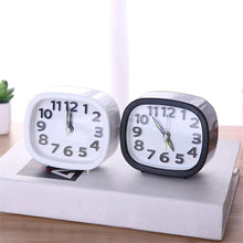 Load image into Gallery viewer, Square Round Small Alarm Clock Snooze Silent Sweeping Wake Up Table Clock Travel Alarm Clock Analog Small Simple Battery Operated Clock Non Ticking Alarm Clock Snooze Light Functions Bedside Table Clock  Battery Powered Compact Portable Travel Alarm Clock
