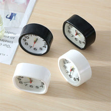 Load image into Gallery viewer, Square Round Small Alarm Clock Snooze Silent Sweeping Wake Up Table Clock Travel Alarm Clock Analog Small Simple Battery Operated Clock Non Ticking Alarm Clock Snooze Light Functions Bedside Table Clock  Battery Powered Compact Portable Travel Alarm Clock
