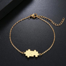 Load image into Gallery viewer, Stainless Steel Bracelet For Women Gold And Silver Color Puzzle Gold Plated Dainty Link Paperclip Bracelets Adjustable Layered Metal Link Bracelet For Women Bangle Bracelet Puzzle Best Friends Gift
