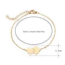 Load image into Gallery viewer, Stainless Steel Bracelet For Women Gold And Silver Color Puzzle Gold Plated Dainty Link Paperclip Bracelets Adjustable Layered Metal Link Bracelet For Women Bangle Bracelet Puzzle Best Friends Gift
