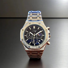 Load image into Gallery viewer, Stainless Steel Chronograph Watch- ChronoLunar Black Dial by Dapper Watches

