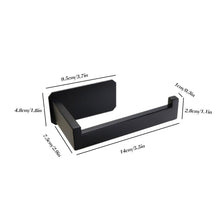 Load image into Gallery viewer, Stainless Steel Toilet Roll Holder Self Adhesive In Bathroom Tissue Paper Holder Black Finish Easy Installation No Screw Toilet Paper Holder Matte Black Toilet Tissue Roll Holders Dispenser And Hangers Wall Mounted For Bathroom And Kitchen
