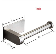 Load image into Gallery viewer, Stainless Steel Wall Toilet Paper Roll Holder Black Silver Self Adhesive Toilet Paper Holder for Bathroom Stick Wall Towel Rack
