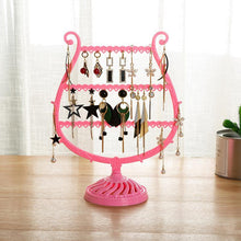 Load image into Gallery viewer, Stand Jewelry Display Organizer Earrings Pendants Bracelets Jewelry Holder With Wooden Base Earrings Storage Rack Metal Jewelry Storage Stand Necklace Rack Ornaments Display Stand Shopping Earring Stand
