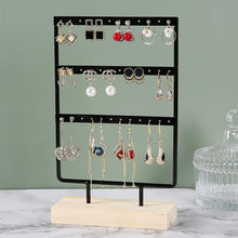 Load image into Gallery viewer, Stand Jewelry Display Organizer Earrings Pendants Bracelets Jewelry Holder With Wooden Base Earrings Storage Rack Metal Jewelry Storage Stand Necklace Rack Ornaments Display Stand Shopping Earring Stand
