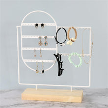 Load image into Gallery viewer, Stand Jewelry Display Organizer Earrings Pendants Bracelets Jewelry Holder With Wooden Base Earrings Storage Rack Metal Jewelry Storage Stand Necklace Rack Ornaments Display Stand Shopping Earring Stand
