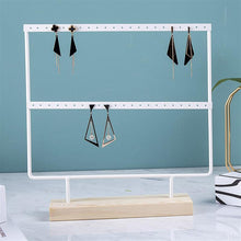 Load image into Gallery viewer, Stand Jewelry Display Organizer Earrings Pendants Bracelets Jewelry Holder With Wooden Base Earrings Storage Rack Metal Jewelry Storage Stand Necklace Rack Ornaments Display Stand Shopping Earring Stand
