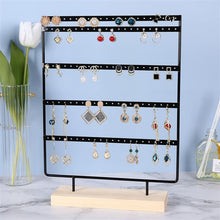 Load image into Gallery viewer, Stand Jewelry Display Organizer Earrings Pendants Bracelets Jewelry Holder With Wooden Base Earrings Storage Rack Metal Jewelry Storage Stand Necklace Rack Ornaments Display Stand Shopping Earring Stand
