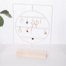 Load image into Gallery viewer, Stand Jewelry Display Organizer Earrings Pendants Bracelets Jewelry Holder With Wooden Base Earrings Storage Rack Metal Jewelry Storage Stand Necklace Rack Ornaments Display Stand Shopping Earring Stand
