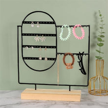 Load image into Gallery viewer, Stand Jewelry Display Organizer Earrings Pendants Bracelets Jewelry Holder With Wooden Base Earrings Storage Rack Metal Jewelry Storage Stand Necklace Rack Ornaments Display Stand Shopping Earring Stand
