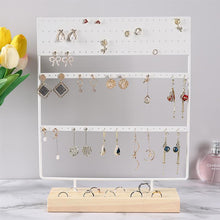 Load image into Gallery viewer, Stand Jewelry Display Organizer Earrings Pendants Bracelets Jewelry Holder With Wooden Base Earrings Storage Rack Metal Jewelry Storage Stand Necklace Rack Ornaments Display Stand Shopping Earring Stand
