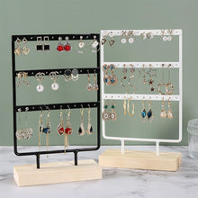 Load image into Gallery viewer, Stand Jewelry Display Organizer Earrings Pendants Bracelets Jewelry Holder With Wooden Base Earrings Storage Rack Metal Jewelry Storage Stand Necklace Rack Ornaments Display Stand Shopping Earring Stand
