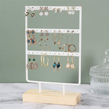 Load image into Gallery viewer, Stand Jewelry Display Organizer Earrings Pendants Bracelets Jewelry Holder With Wooden Base Earrings Storage Rack Metal Jewelry Storage Stand Necklace Rack Ornaments Display Stand Shopping Earring Stand
