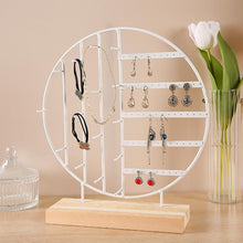 Load image into Gallery viewer, Stand Jewelry Display Organizer Earrings Pendants Bracelets Jewelry Holder With Wooden Base Earrings Storage Rack Metal Jewelry Storage Stand Necklace Rack Ornaments Display Stand Shopping Earring Stand
