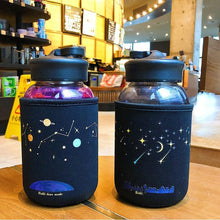 Load image into Gallery viewer, Starry Sky Gradient Glass Water Bottle With Protective Bag Cute Fashion Leak Proof Water Cup for Girls Sport Drink Bottles  Creative Glass Water Bottle Portable Outdoor Sport Water Bottles
