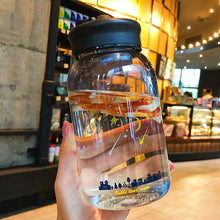 Load image into Gallery viewer, Starry Sky Gradient Glass Water Bottle With Protective Bag Cute Fashion Leak Proof Water Cup for Girls Sport Drink Bottles  Creative Glass Water Bottle Portable Outdoor Sport Water Bottles
