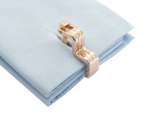 Load image into Gallery viewer, Step Ribbed Rose Gold Cufflinks
