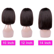 Load image into Gallery viewer, Straight Bob Human Hair Wigs With Bangs Short Brazilian Human Hair Bob Wigs For Woman No Lace Full Machine Made Human Hair Wigs For Black Women Gifts for Girlfriends
