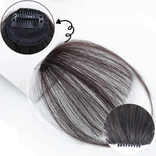 Load image into Gallery viewer, Straight Light Brown Dark Brown Blunt Air Bangs Front Hair Fringes bangs Clip in Neat Women Fringes Natural Flat Neat Bangs With Temples For Women One Piece Hairpiece
