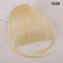 Load image into Gallery viewer, Straight Light Brown Dark Brown Blunt Air Bangs Front Hair Fringes bangs Clip in Neat Women Fringes Natural Flat Neat Bangs With Temples For Women One Piece Hairpiece

