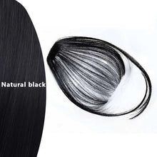 Load image into Gallery viewer, Straight Light Brown Dark Brown Blunt Air Bangs Front Hair Fringes bangs Clip in Neat Women Fringes Natural Flat Neat Bangs With Temples For Women One Piece Hairpiece
