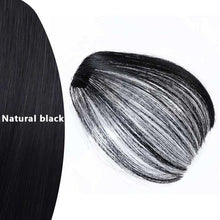 Load image into Gallery viewer, Straight Light Brown Dark Brown Blunt Air Bangs Front Hair Fringes bangs Clip in Neat Women Fringes Natural Flat Neat Bangs With Temples For Women One Piece Hairpiece
