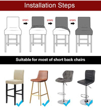 Load image into Gallery viewer, Stretch High-Hoot Bar Stool Chair Cover Polar Fleece Solid Color Bar Cafe Front Desk Restaurant Wedding Chair Protective Cover Stretch Chair Cover For Dining Room Elastic Material Slipcover For Office Chair
