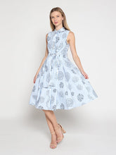 Load image into Gallery viewer, Stripe print sleeveless front tie dress
