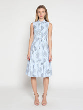 Load image into Gallery viewer, Stripe print sleeveless front tie dress
