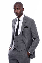 Load image into Gallery viewer, Striped Grey Double Breasted Suit - Wessi
