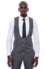 Load image into Gallery viewer, Striped Grey Double Breasted Suit - Wessi
