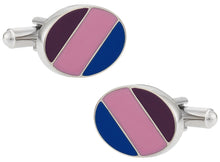 Load image into Gallery viewer, Striped Oval Cufflinks
