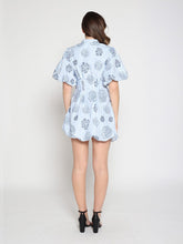 Load image into Gallery viewer, Striped Puff-Sleeve Floral Mini Dress
