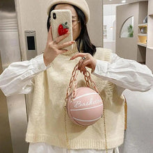 Load image into Gallery viewer, Stunning Ball Purses For Teenagers And Women Stylish Shoulder Bags, Crossbody Chain Hand Bags Personalit Leather Pink Basketball Bag For Females
