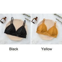Load image into Gallery viewer, Stunning Hot Look Women's Lace Bra No Steel Ring Beauty Back comfor Wrapped Chest Comfortable Daisy Brassiere Stretch Triangle Cup Padded Underwear 1/2Pcs
