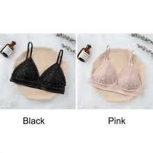 Load image into Gallery viewer, Stunning Hot Look Women's Lace Bra No Steel Ring Beauty Back comfor Wrapped Chest Comfortable Daisy Brassiere Stretch Triangle Cup Padded Underwear 1/2Pcs
