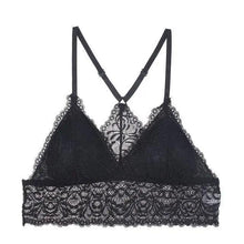 Load image into Gallery viewer, Stunning Women's French Style Lace Bra Girls Triangle Cup Lingerie With Deep V Wireless Underwear Soft Thin Seamless Bra
