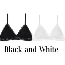 Load image into Gallery viewer, Stunning Women's French Style Lace Bra Girls Triangle Cup Lingerie With Deep V Wireless Underwear Soft Thin Seamless Bra

