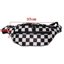 Load image into Gallery viewer, Stylish And Fashionable Fanny Bag For Women Rave Festival Bum Travel Waist Pack Black And White Checkered
