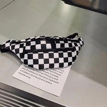 Load image into Gallery viewer, Stylish And Fashionable Fanny Bag For Women Rave Festival Bum Travel Waist Pack Black And White Checkered
