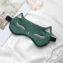 Load image into Gallery viewer, Stylish Cat Eye And Ear Design Pure Silk Double-side Shading Eyeshade Sleeping Eye Mask Blindfolds Eyeshade Health Sleep Shield Light
