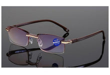 Load image into Gallery viewer, Stylish Fashionable  Blue Light Blocking Rimless Reading Glasses Women Men Simple Modern Square Frameless Diopters Glasses Frameless Reading Glasses Blue Light Blocking Rimless Computer Reader Lightweight Anti Glare Filter Eyeglasses

