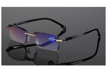 Load image into Gallery viewer, Stylish Fashionable  Blue Light Blocking Rimless Reading Glasses Women Men Simple Modern Square Frameless Diopters Glasses Frameless Reading Glasses Blue Light Blocking Rimless Computer Reader Lightweight Anti Glare Filter Eyeglasses
