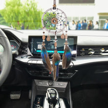 Load image into Gallery viewer, Stylish Hangings Dream Catcher Interior Rear-view Mirror Hanging Decor Car Pendant Grids Nature Feather Wind Chimes Round Ring Circle Handmade Home Decorations Handcrafts Car Charms Pendant Accessories
