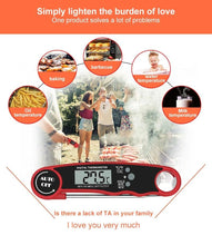 Load image into Gallery viewer, Stylish Instant Read Meat Thermometer Waterproof Ultra Fast Digital Food Water Milk Thermometer With Backlight &amp; Calibration Digital Food Probe for Kitchen Outdoor Grilling And BBQ
